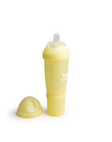 Herobility - butelka antykolkowa Herobottle 240 ml, żółty + smoczek M (2 m+)