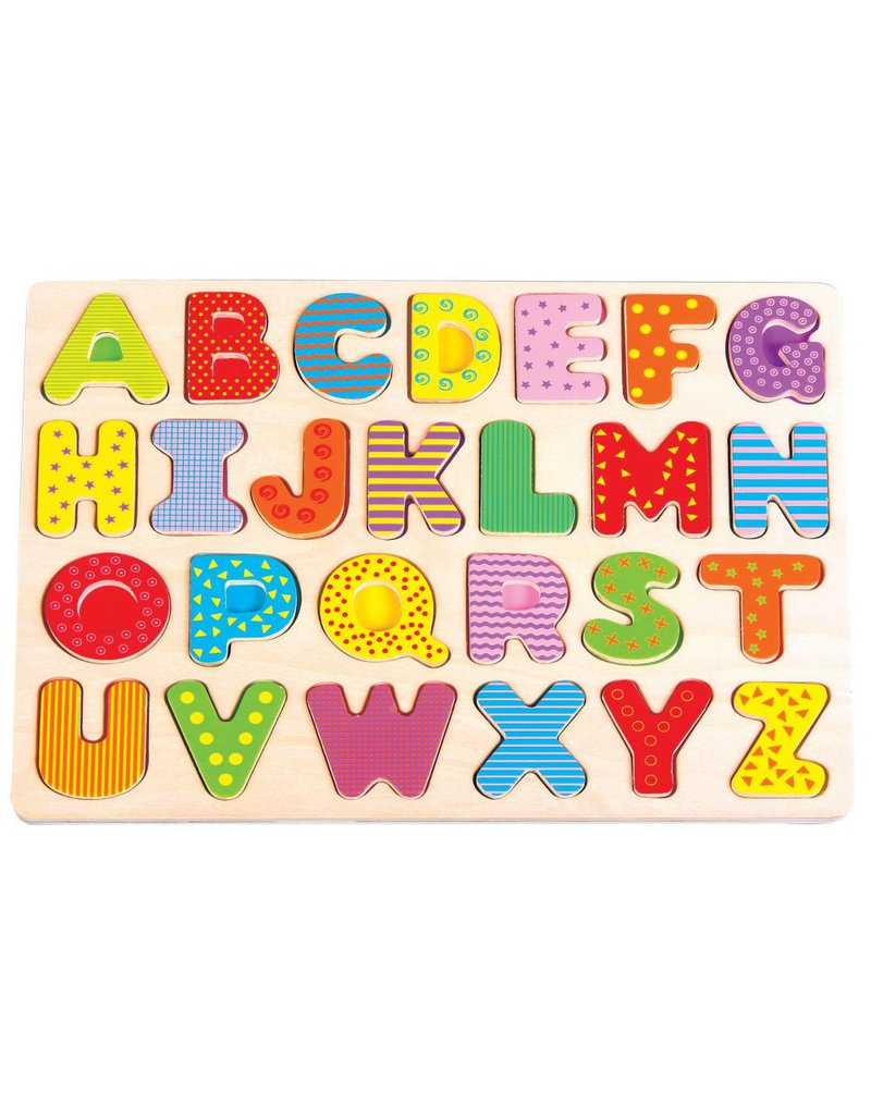 Lelin - Puzzle drewniane układanka alfabet - duże litery