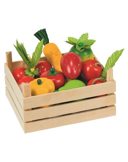 Goki® - Drewniane owoce i warzywa w skrzynce