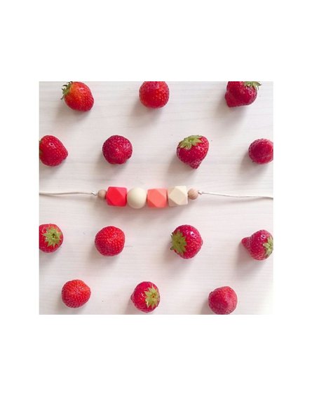 Mimijo - Naszyjnik silikonowy Strawberry
