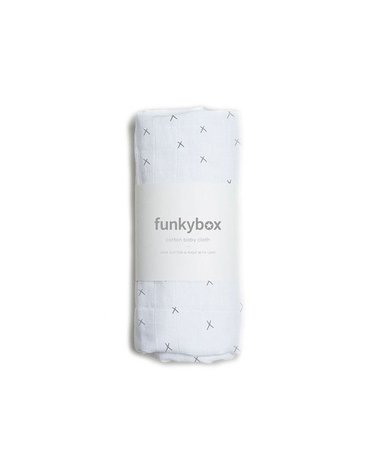 Funkybox - Pieluszka Bawełniana 70x70, Dark Grey Wonderful, 0m+