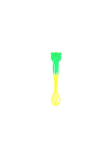 KIDodo - Łyżeczki Zmieniające Kolor, Zielony Miś, 6m+, 2 szt.