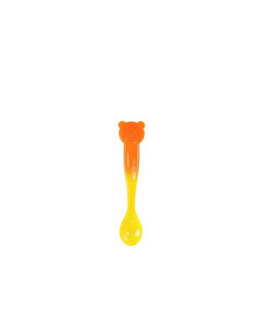 KIDodo - Łyżeczki Zmieniające Kolor, Pomarańczowy Miś, 6m+, 2 szt.