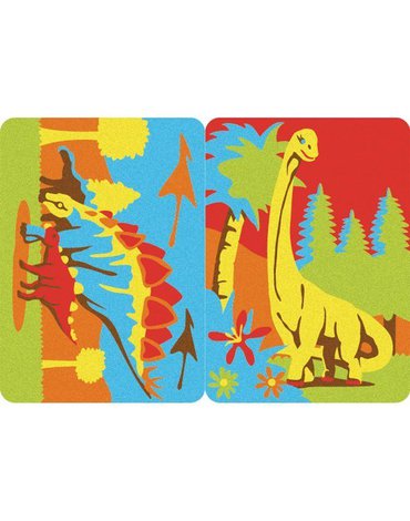 Sabbiarelli - Magiczny Piasek do Kolorowania, Mini Kit, Dinozaury, 5l+