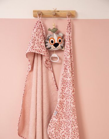 Bebe-Jou - bébé-jou Ręcznik z kapturkiem Leopard Pink 3010123