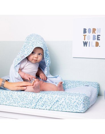 Bebe-Jou - bébé-jou Ręcznik z kapturkiem Leopard Blue 3010122