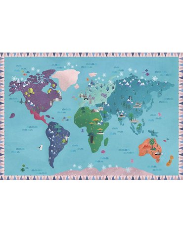 Auzou Mapa świata z naklejkami wielokrotnego użytku 4+ 74486