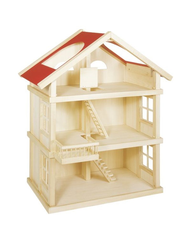 Goki - Drewniany duży domek dla lalek- aż 3 piętra