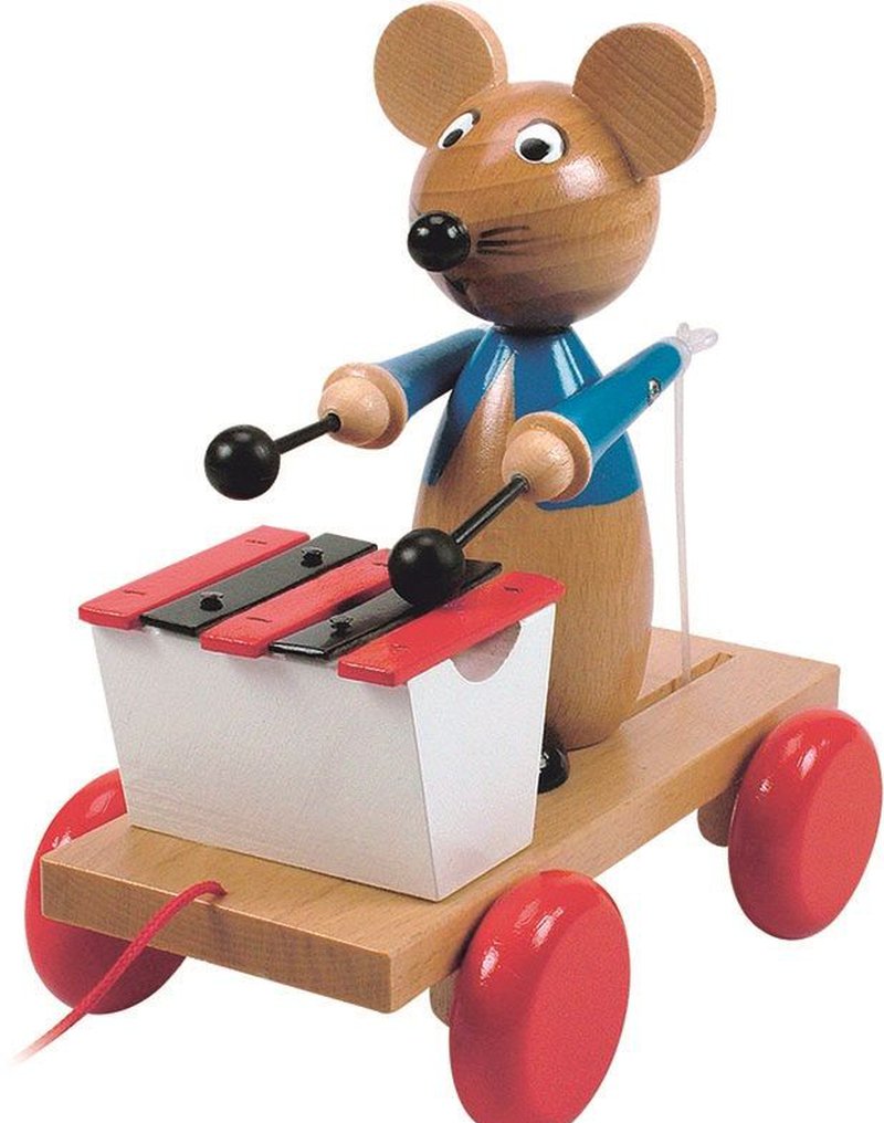 Woody - Grająca mysz klasyczna zabawka drewniana z dawnych lat