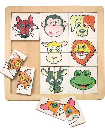 Woody - Puzzle głowy zwierząt