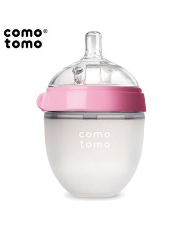 COMOTOMO - antykolkowa butelka silikonowa 150 ml Pink NEWBORN
