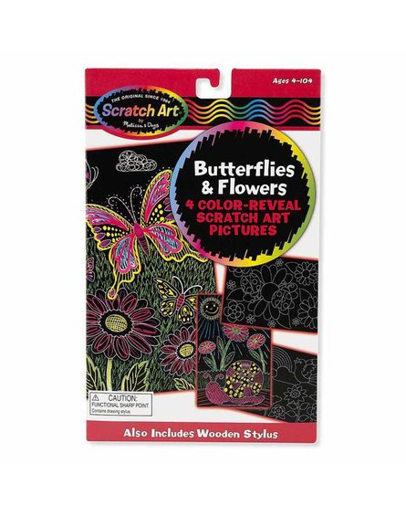Melissa&Doug® - Zdrapka do grawerowania motylki i kwiatki