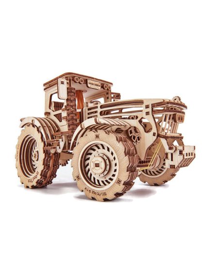 Wood Trick - Traktor do składania - puzzle mechaniczne 3D