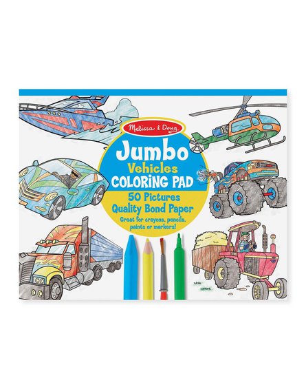 Melissa&Doug® - Duża kolorowanka dla chłopca Pojazdy – 50 arkuszy
