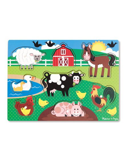 Melissa&Doug® - Drewniane puzzle – układanka – Farma