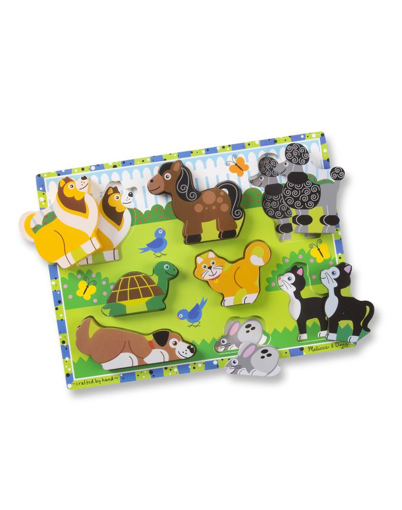 Melissa&Doug® - Duże puzzle 3d drewniana układanka – Domowe zwierzęta