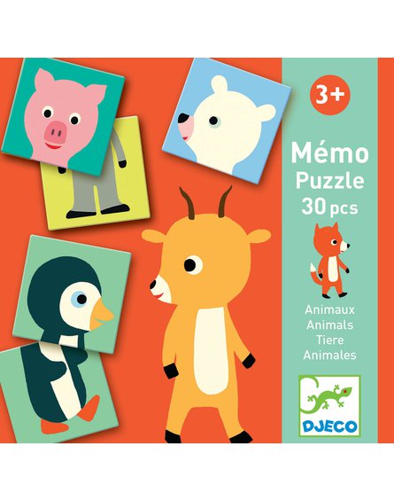 Djeco - Gra edukacyjna MEMO ANIMO PUZZLE DJ08126