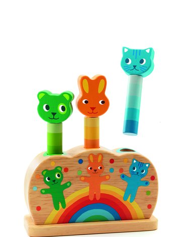 Djeco - Drewniana zabawka dopasowywanie kotki Pipop pidoo