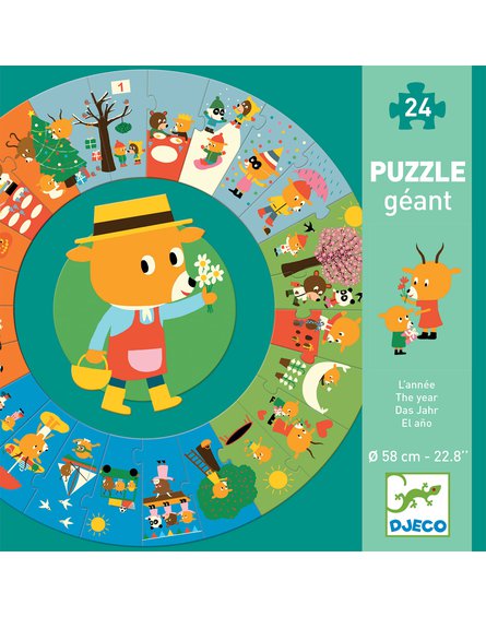 Djeco - Puzzle kartonowe gigant "PORY ROKU" DJ07016