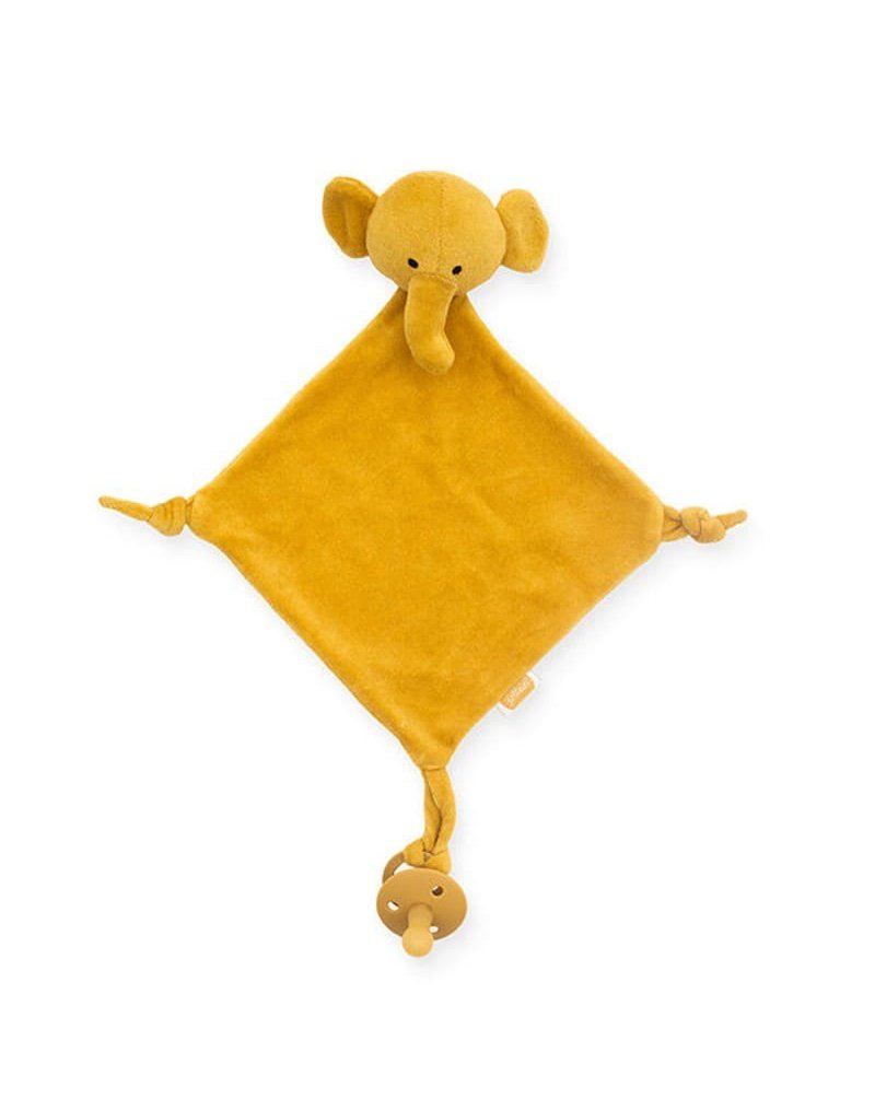 Jollein - Baby & Kids - Jollein - przytulanka dou dou z zawieszką na smoczek Elephant Mustard