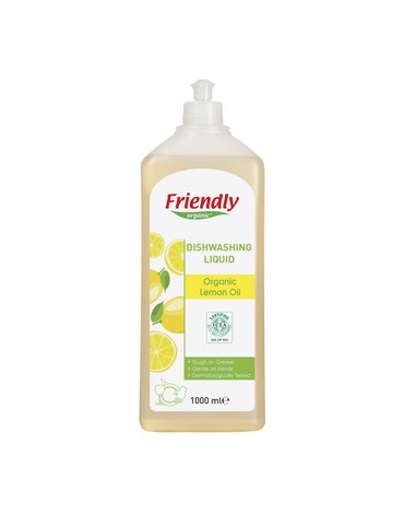 Friendly Organic, Płyn do mycia naczyń, cytrynowy, 1000 ml FRIENDLY ORGANIC