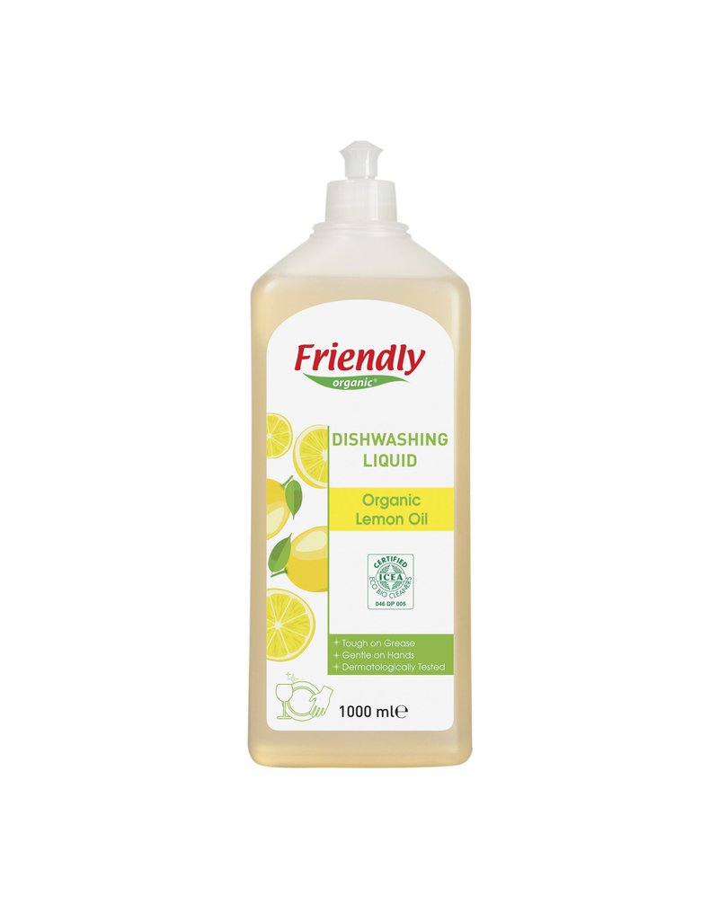 Friendly Organic, Płyn do mycia naczyń, cytrynowy, 1000 ml FRIENDLY ORGANIC