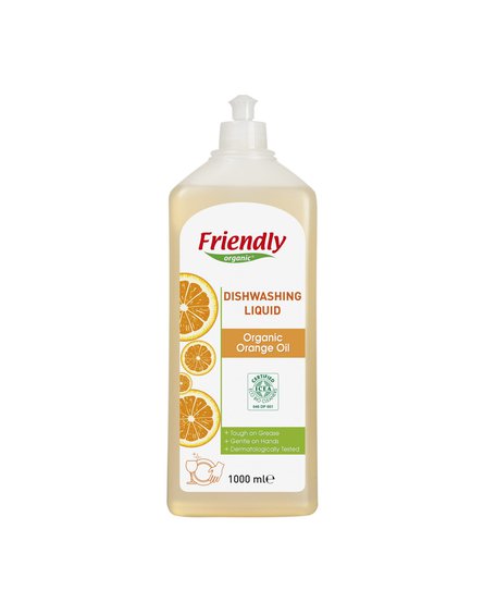 Friendly Organic, Płyn do mycia naczyń, pomarańczowy, 1000 ml