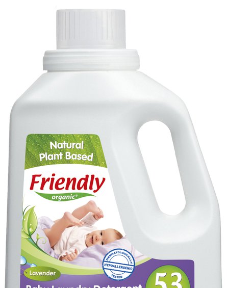 Friendly Organic, Płyn do prania ubranek dziecięcych, lawendowy, 1567 ml, 53 prania
