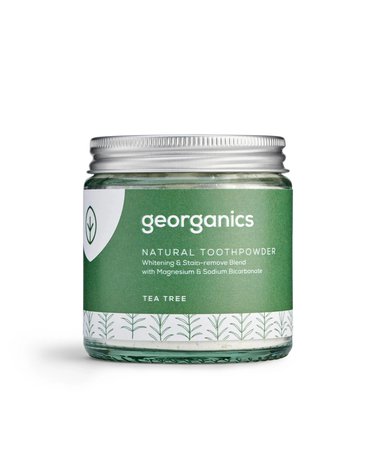 Georganics, Proszek do czyszczenia zębów, Tea Tree, 120 ml GEORGANICS