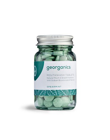Georganics, Naturalne tabletki do płukania jamy ustnej, Spearmint, 180 tabletek GEORGANICS