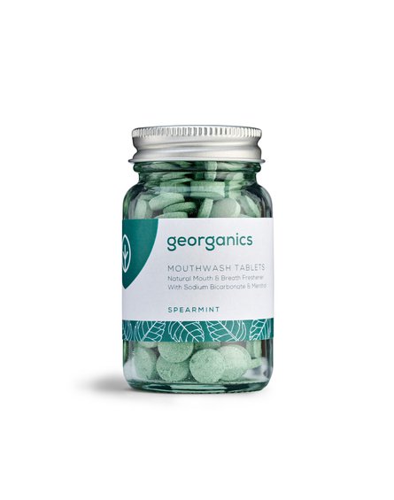 Georganics, Naturalne tabletki do płukania jamy ustnej, Spearmint, 180 tabletek