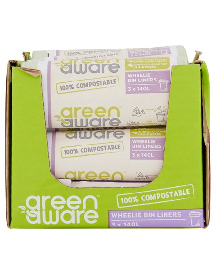 GreenAware, Kompostowalne worki na odpady spożywcze, 140L, 3 szt. x 20 KARTON