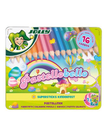 Jolly - Kredki Pastellobello 16 kolorów w metalowym pudełku