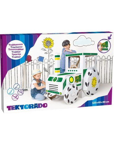 Tektorado - Zabawka z kartonu - Traktor duży kartonowy -zestaw 4 sztuk