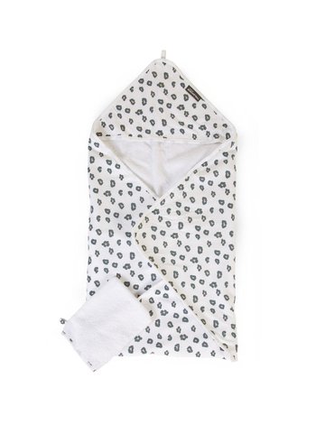 Childhome Ręcznik z kapturkiem + myjka Jersey Leopard