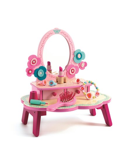 Djeco - Drewniana toaletka - różowa DJ06553
