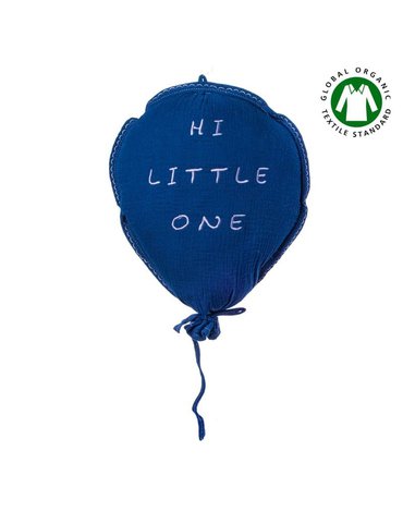 Hi Little One - Poduszka dekoracyjna z organicznego oddychającego BIO  muślinu GOTS BALOON NAVY