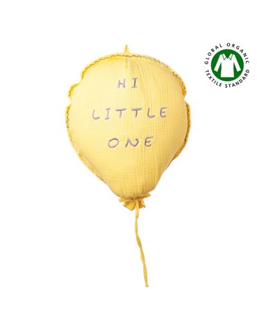 Hi Little One - Poduszka dekoracyjna z organicznego oddychającego BIO  muślinu GOTS BALOON PINEAPPLE