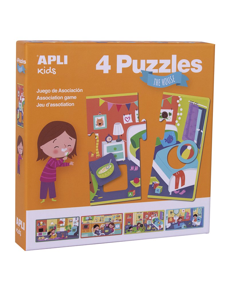 Puzzle 4 układanki Apli Kids - W domu 3+