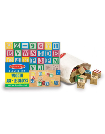 Melissa&Doug® - Tradycyjne drewniane klocki z alfabetem i cyferkami