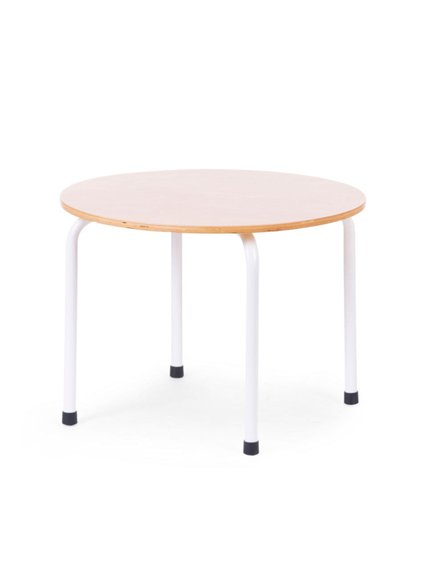 CHILDHOME - SMALL METAL WOOD ROUND TABLE NATURAL WHITE