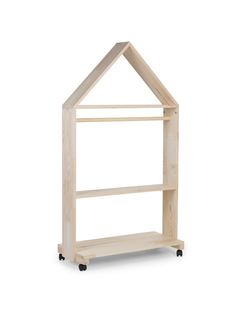 CHILDHOME - OPEN HOUSE CABINET NATURAL +WHEELS 80X135