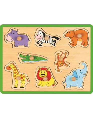 Joueco - Drewniane puzzle- zoo