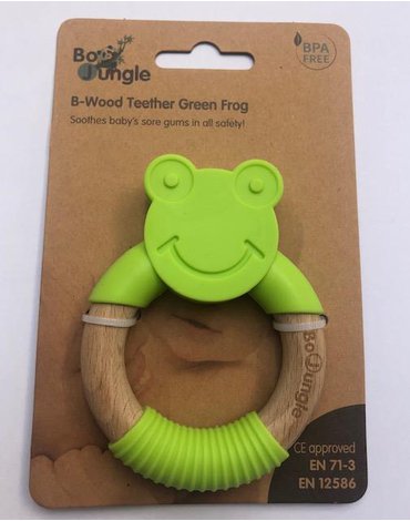 Bo Jungle - B-Gryzak drewniano-silikonowy Animals Green Frog