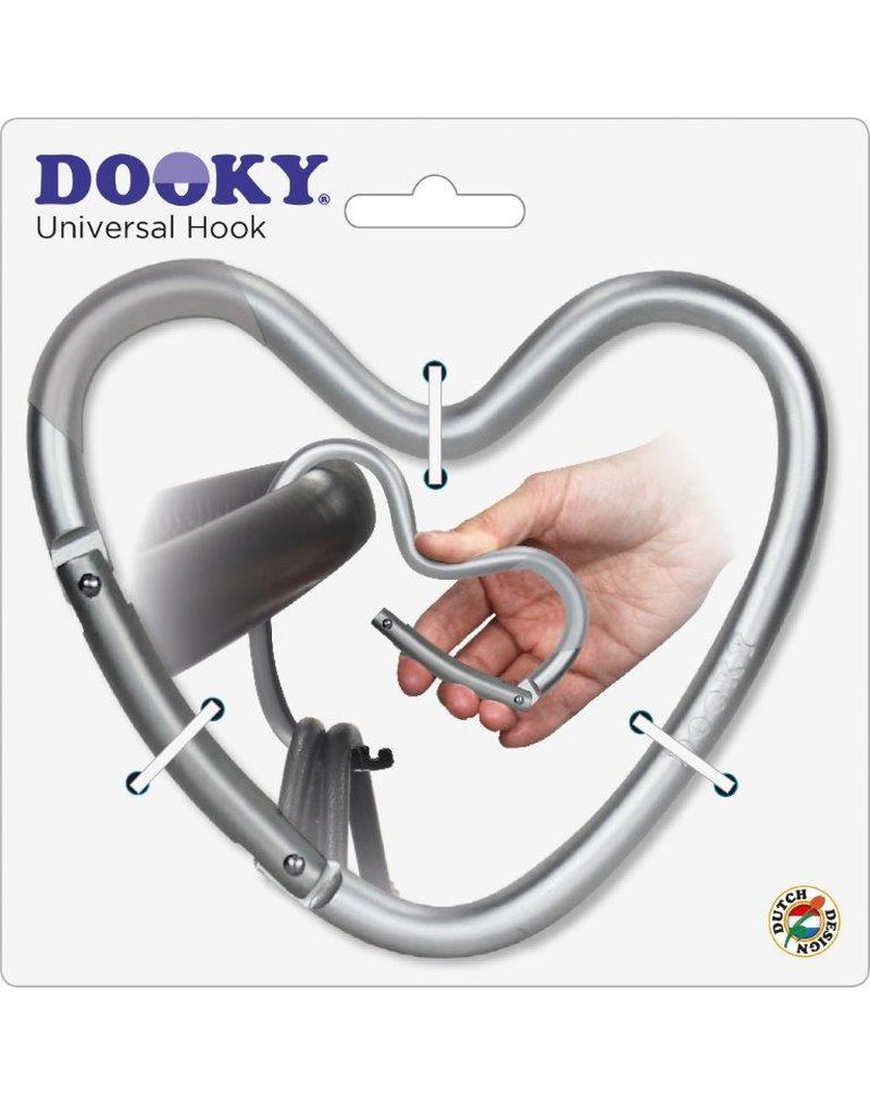 Dooky - Hak/zaczep do wózka serce Matt Silver