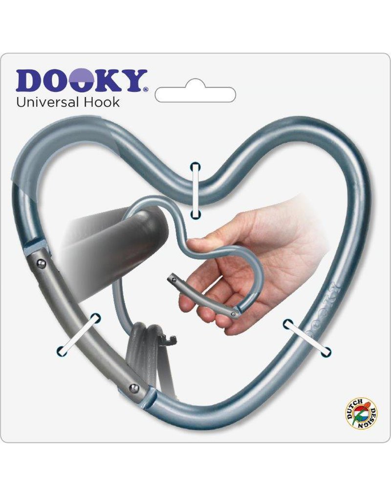 Dooky - Hak/zaczep do wózka serce Matt Blue
