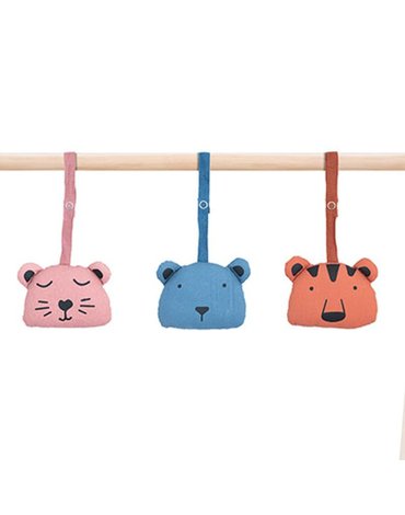 Jollein - Baby & Kids - Jollein - 3 zabawki interaktywne Animal Club do stojaka Babygym