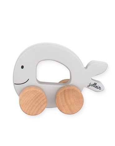 Jollein - Baby & Kids - Jollein - Autko drewniane Sea Animals Wieloryb Grey