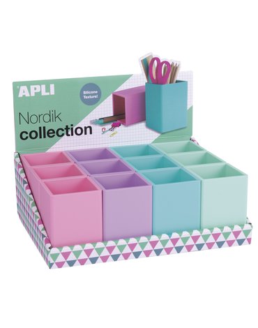 Silikonowy przybornik na biurko Nordik Collection Apli Kids - Różowy