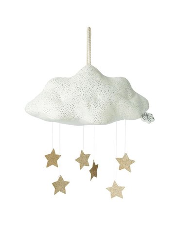 Picca LouLou - Zawieszka mobile Sparkle Cloud WHITE with Stars 34 cm